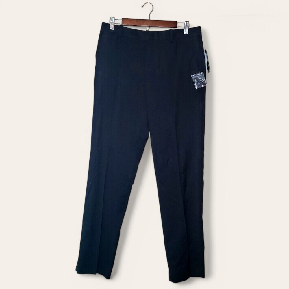 Perry Ellis Black Stretch Dressy Essentials Pants Slacks Men's Size 32x32 NEW